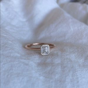 .50ct colorless SI1 emerald engagement ring